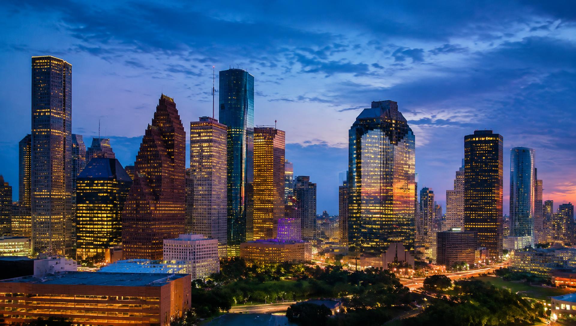 Houston skyline at dusk
